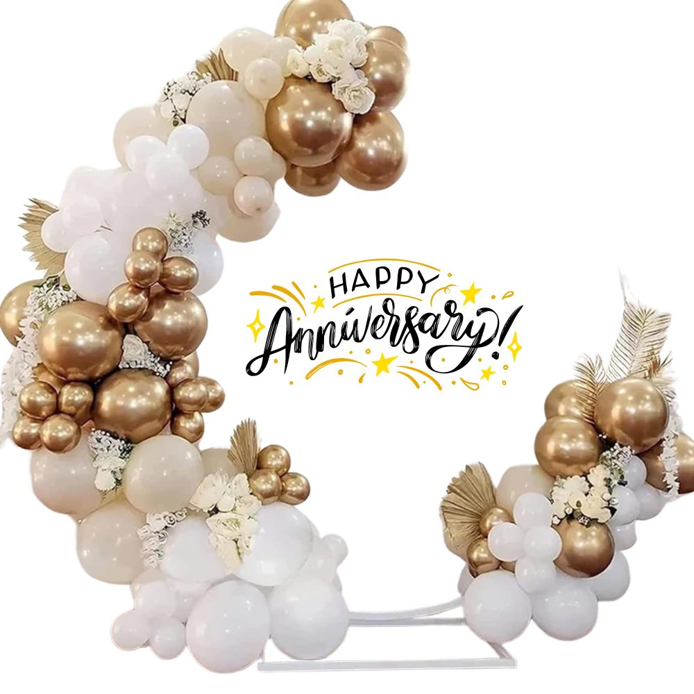 afa 189 Pcs White Gold Balloon Arch kit Gold White Sand Balloon Garland Kit for Birthdays, Wedding, Anniversary, Baby shower Decoration - Image 5