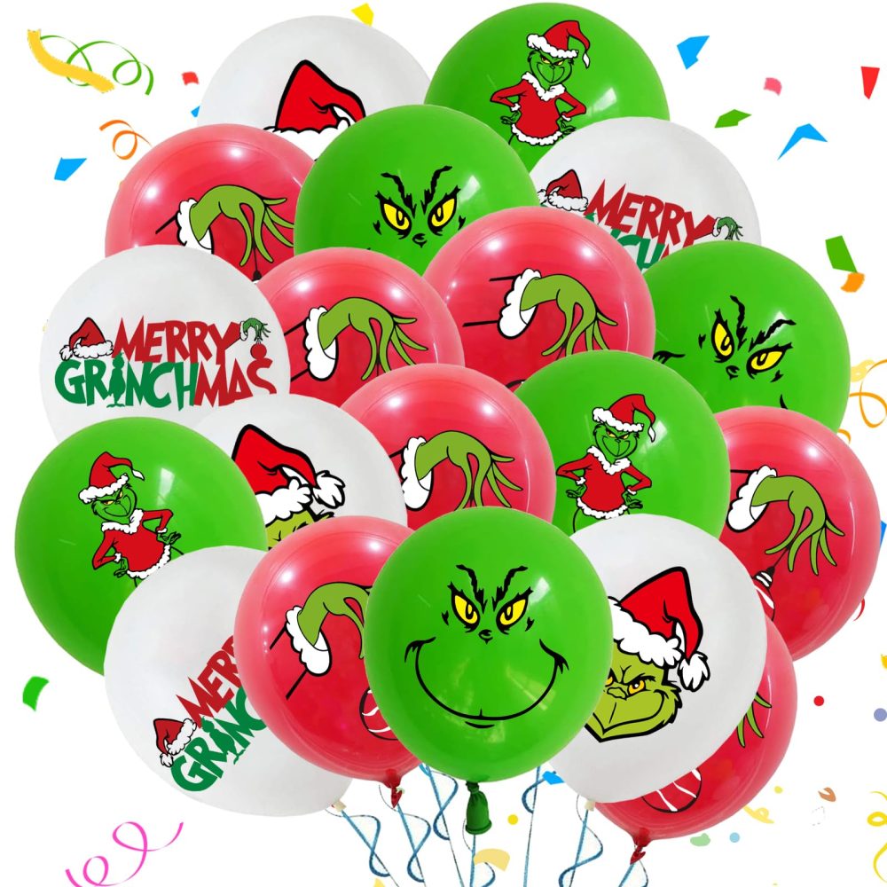 Christmas Balloons, Christmas Decorations, 30 Pcs Green Christmas Balloons, 12 Inch Christmas Latex Balloons, for Christmas Decorations Kid's Birthday, Thanksgiving Day