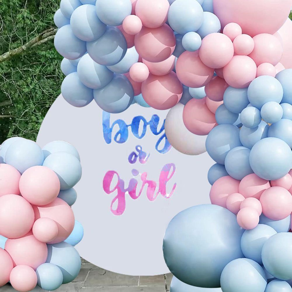 Pink Blue Balloons Arch Kit 100PC Light Blue and Pink Balloons Garland Arch for Boy or Girl Gender Reveal Party Decorations Baby Shower Christening Party Supplies - Image 2