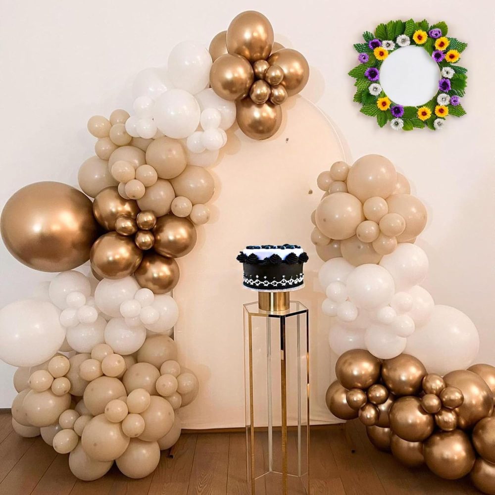 afa 189 Pcs White Gold Balloon Arch kit Gold White Sand Balloon Garland Kit for Birthdays, Wedding, Anniversary, Baby shower Decoration - Image 4