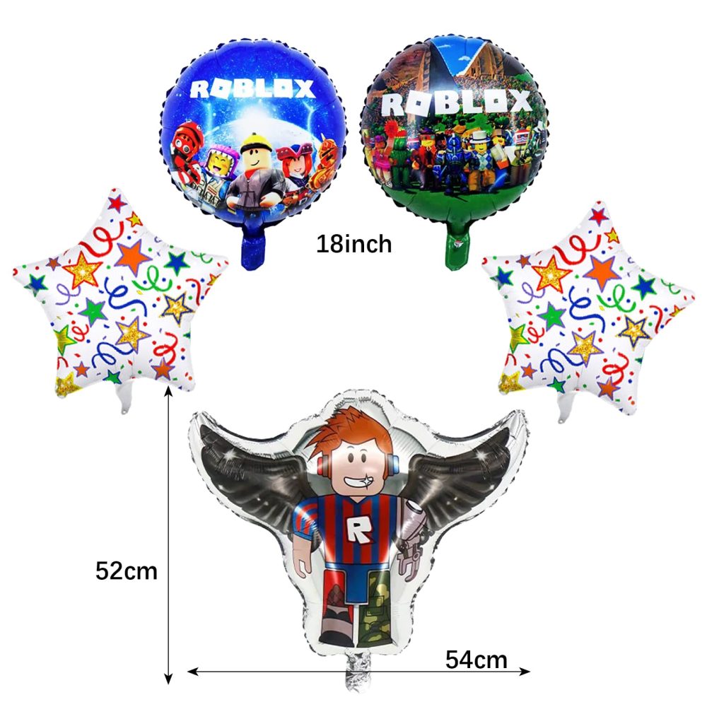 wopin 5 PCS Anime Characters Party Foil Balloons,Robot Birthday Decorations Party Favor for Boys Girls Kids Game Theme Party - Image 7