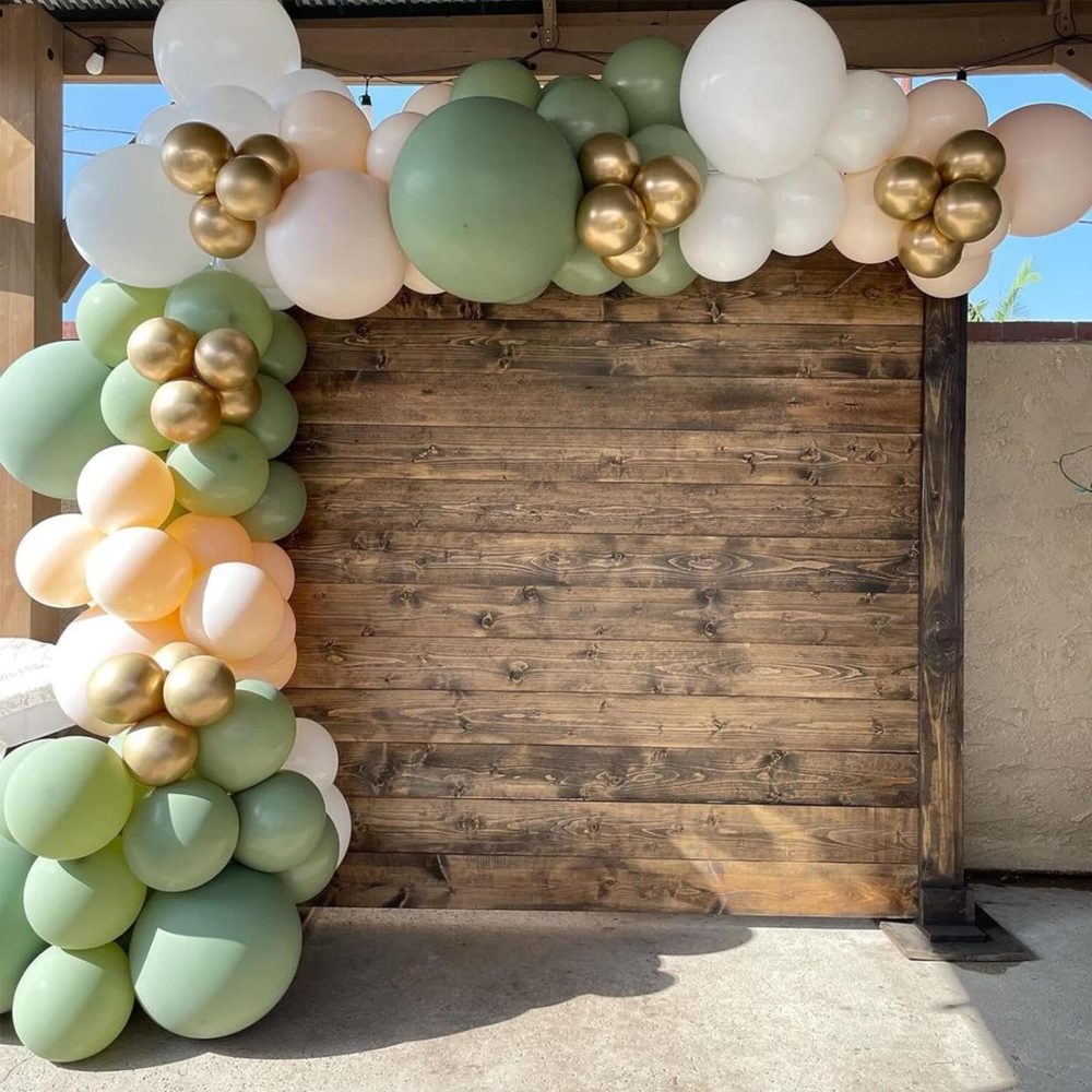 Afa 150 Pcs Sage Green Balloon Arch Kit - Multiple Sized Metallic Gold, White and Confetti Balloons for Baby Shower, Birthday, Parties - Image 4