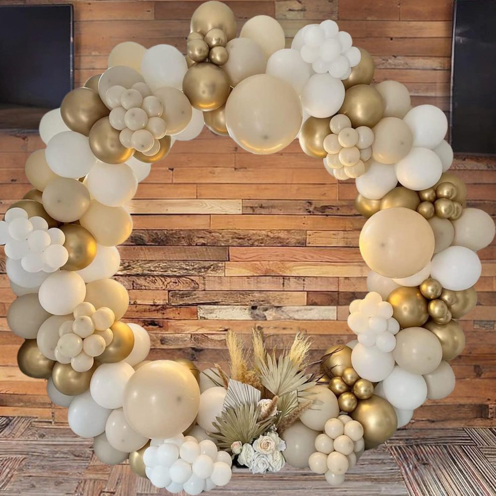 afa 189 Pcs White Gold Balloon Arch kit Gold White Sand Balloon Garland Kit for Birthdays, Wedding, Anniversary, Baby shower Decoration - Image 2