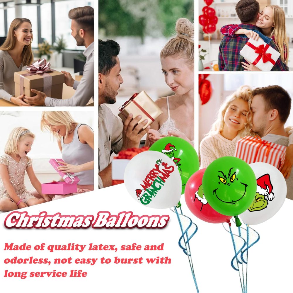 Christmas Balloons, Christmas Decorations, 30 Pcs Green Christmas Balloons, 12 Inch Christmas Latex Balloons, for Christmas Decorations Kid's Birthday, Thanksgiving Day - Image 2