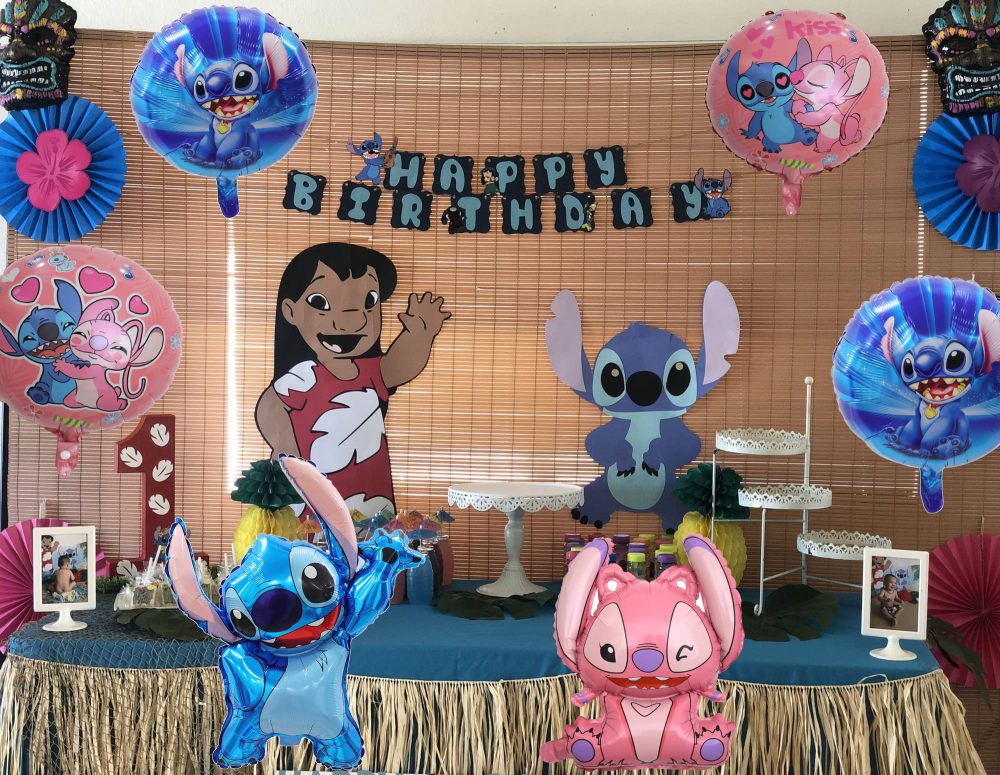 CAMEKIAY 6 PCS Stitch Birthday Party Balloons, Stitch Party Decorations, Stitch Cartoon Foil Balloons for Kids Boys Girls Birthday and Baby Shower Parties, Stitch Party Supplies - Image 3