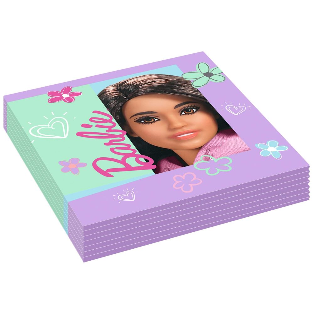 Amscan 9915483 - Barbie Sweet Life Kids Birthday Party Luncheon Napkins - 8 Pack