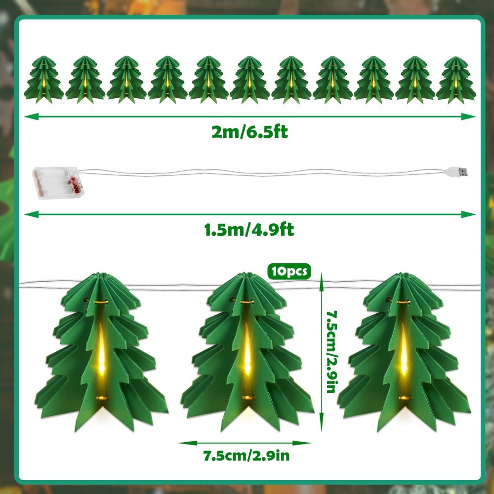 SUNBEAUTY Christmas String Lights LED Santa Claus Hat Tree Fairy Lights Twinkle Christmas Lights Indoor Outdoor for Party Wedding Xmas Decoration - Image 7