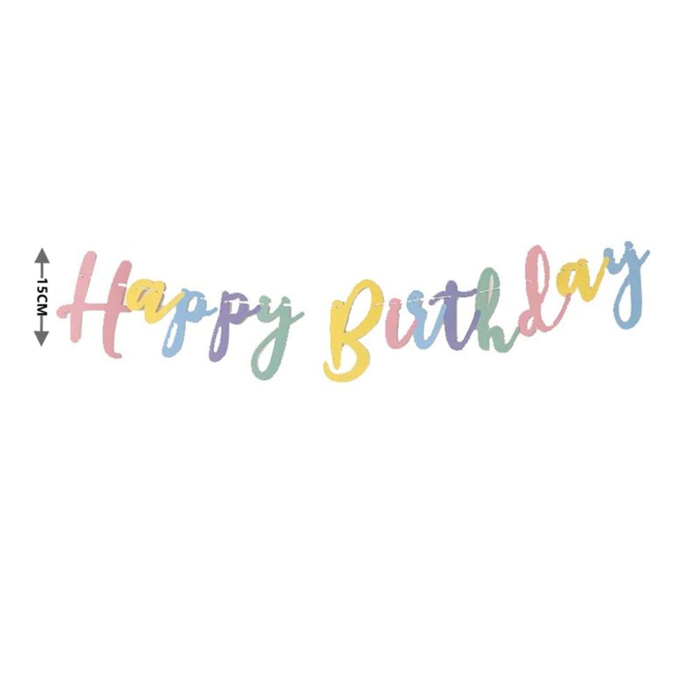 Happy Birthday Banner Candy Pastel Birthday Bunting Banner for Birthday Party Decoration Cute Birthday Decor（Colorful） - Image 4