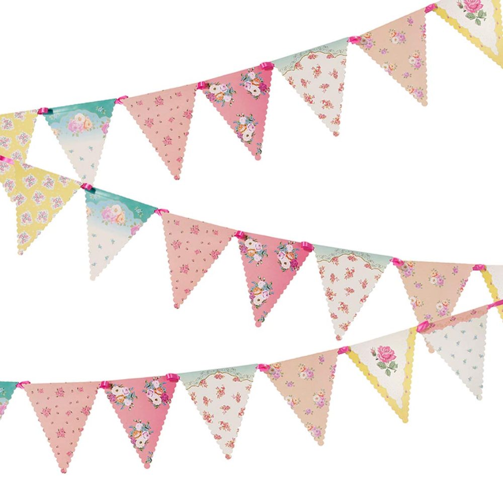 Talking Tables Tea Party Decorations Floral Banner Bunting | Truly Scrumptious | Great For Birthday Party, Baby Shower, Wedding And Anniversary | Paper, 4M - Image 8