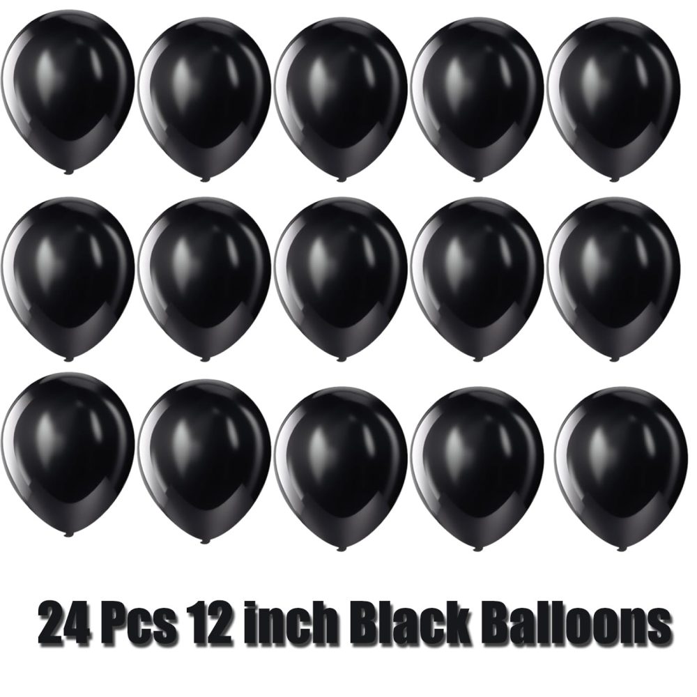 GSXNKK Black Birthday Decoration,Black Birthday Decoration Balloons Set with Black Happy Birthday Balloons Banner,Black Balloons (Black) - Image 6