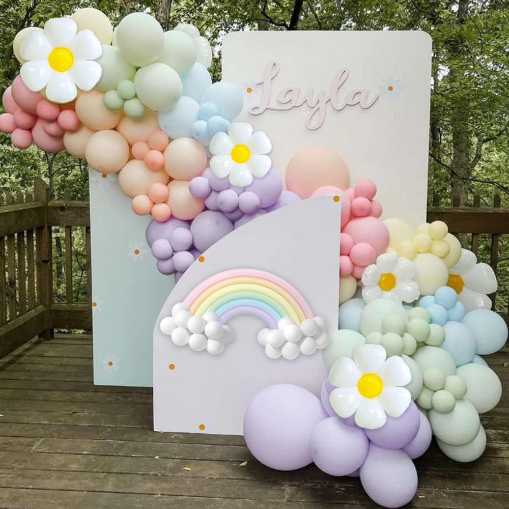 Pastel Balloon Arch Kit Pastel Party Decorations With Daisy Balloons,Pastel Balloons And Pastel Long Balloons Rainbow Balloons Arch Kit Baby Shower Balloon Arch For Birthday Gender Reveal Decoration - Image 6