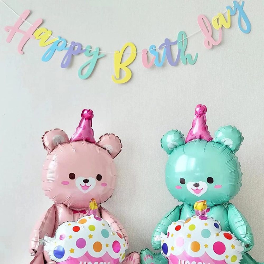 Happy Birthday Banner Candy Pastel Birthday Bunting Banner for Birthday Party Decoration Cute Birthday Decor（Colorful） - Image 2