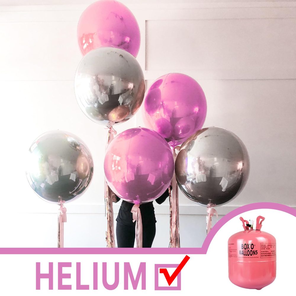 PartyWoo Pink Balloons, 6 pcs Pink Birthday Decorations, 22 inch Giant 4D Foil Balloons and Ribbon, Large Mylar Balloons, Metallic Pink Balloons for Baby Shower Decorations, Baptism Decorations, 1302 - Image 6