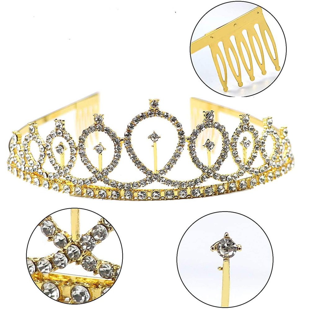 Leixi Birthday Queen Sash & Rhinestone Tiara Kit - 21st 30th Birthday Gifts Birthday Sash for Women Birthday Party Supplies (Gold) - Image 7