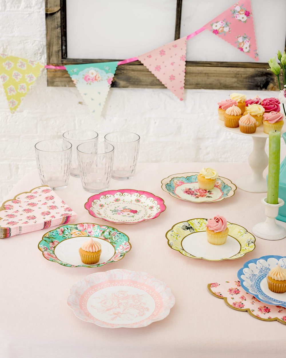 Talking Tables Tea Party Decorations Floral Banner Bunting | Truly Scrumptious | Great For Birthday Party, Baby Shower, Wedding And Anniversary | Paper, 4M - Image 5