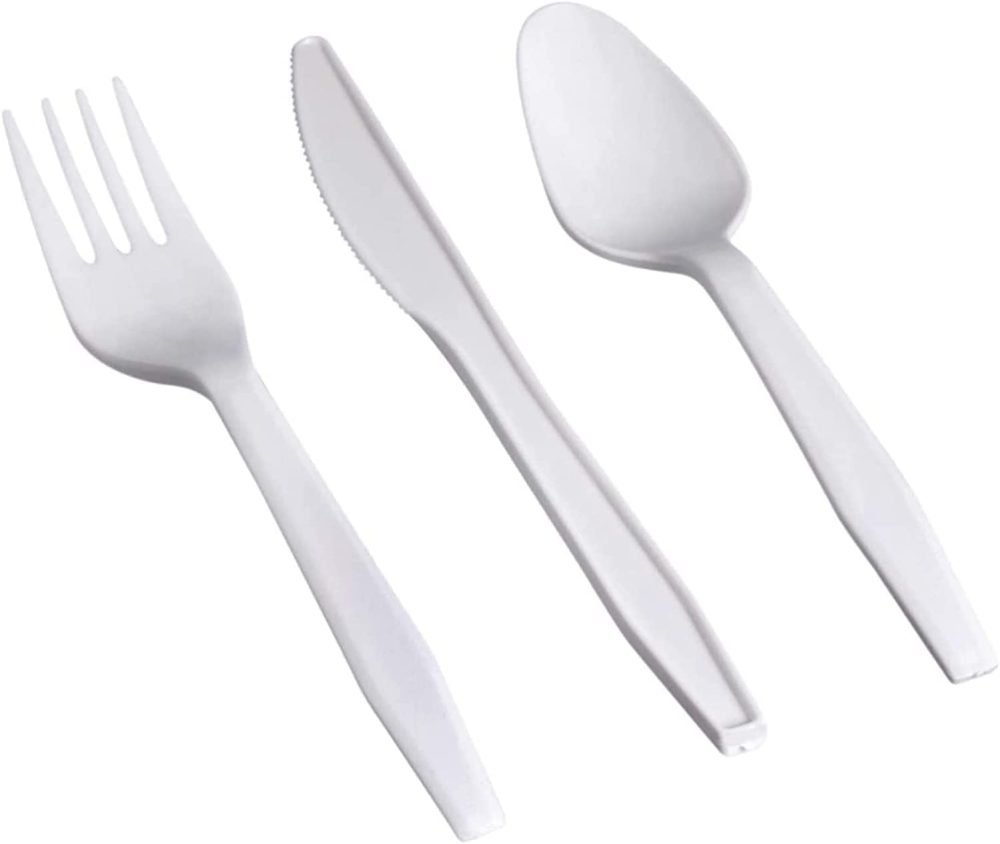 Shefa 300 Premium White Reusable Cutlery Set - 100 Spoon, 100 Fork, 100 Knife - Reusable & Washable, Heavy Duty Cutlery, 6" Long Tablespoon - Ideal for Birthday, Parties, Camping, Catering - Image 7