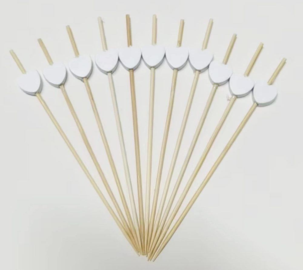 AILEXI Cocktail Sticks 100 Counts Wooden Toothpicks Party Supplies frill finger food fruits sandwich nibbles - White Hearts - Image 2