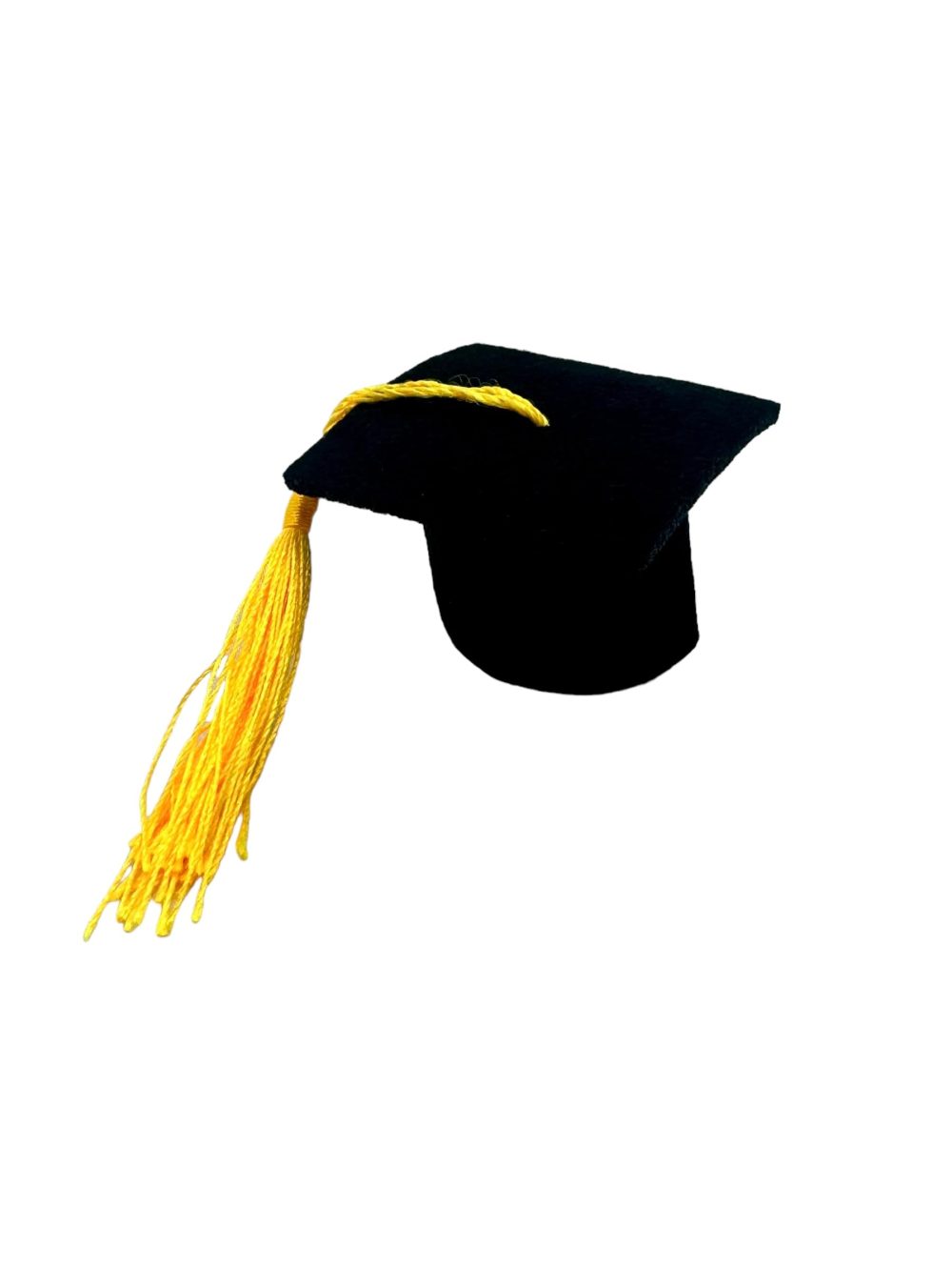 Mini Graduation Caps Bottle Toppers, Table Decorations for Graduation Parties (Yellow/gold tassel)