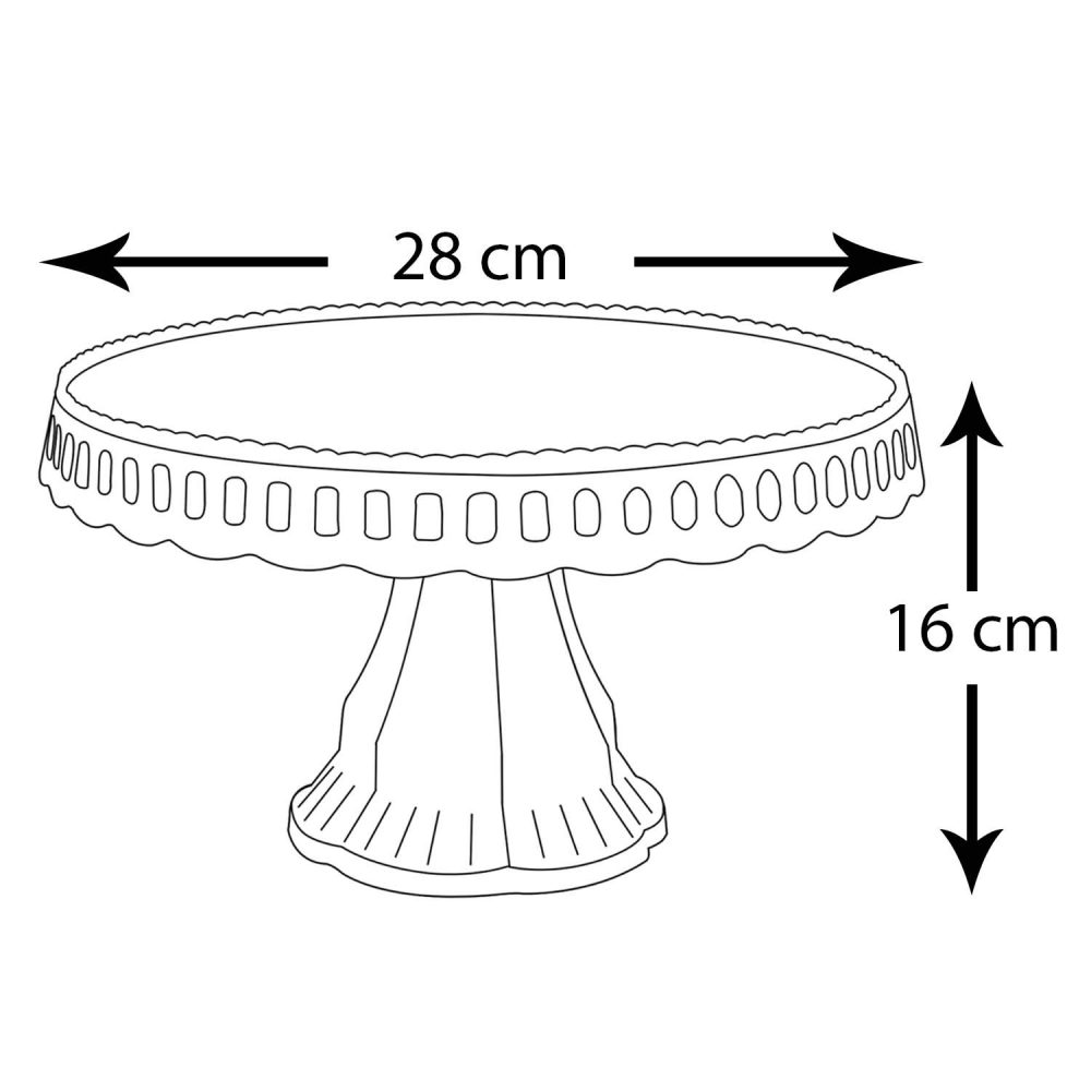 White Plastic Traditional Desserts Cake Stand Plate Display - Image 3