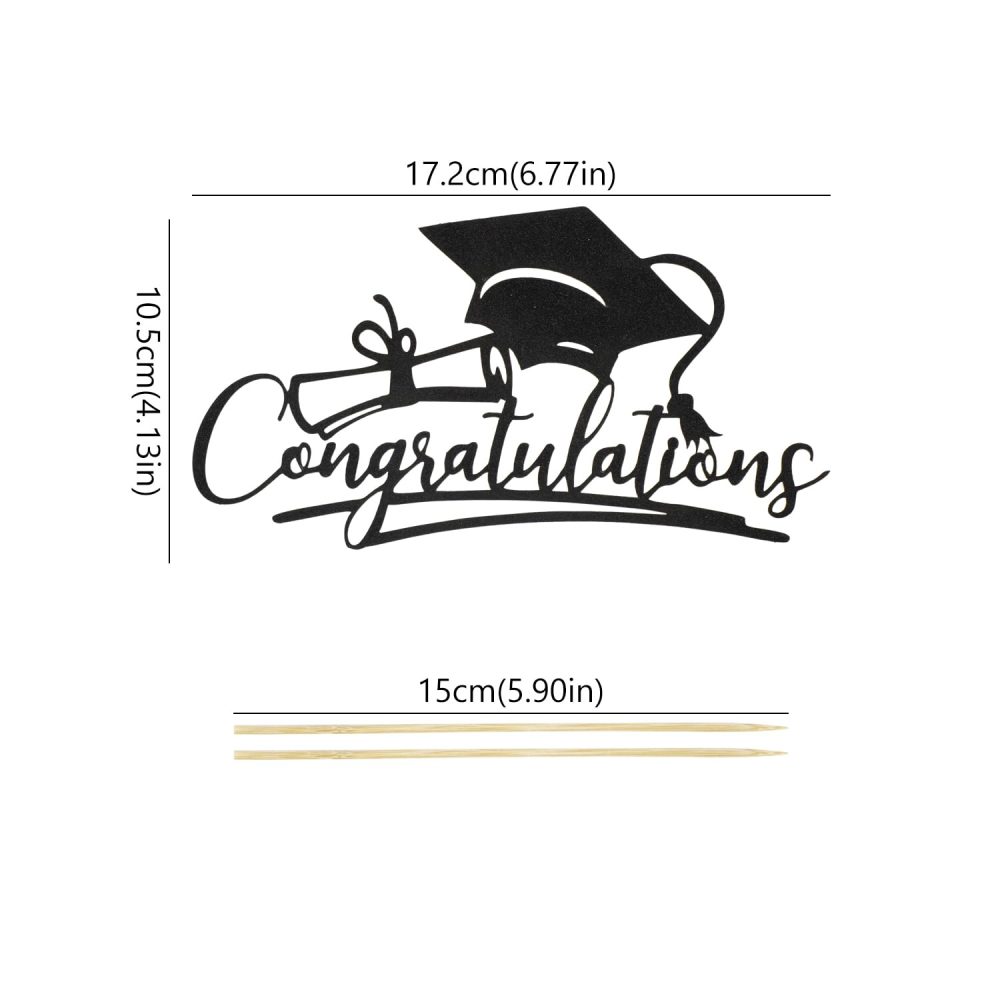 Congratulations Cake Topper Graduation Decorations, Congrats Grad Cake Decor, 2024 High School/College/Senior Graduation Decorations Supplies, Class of 2024 Happy Graduation A6-BYDDCP - Image 5