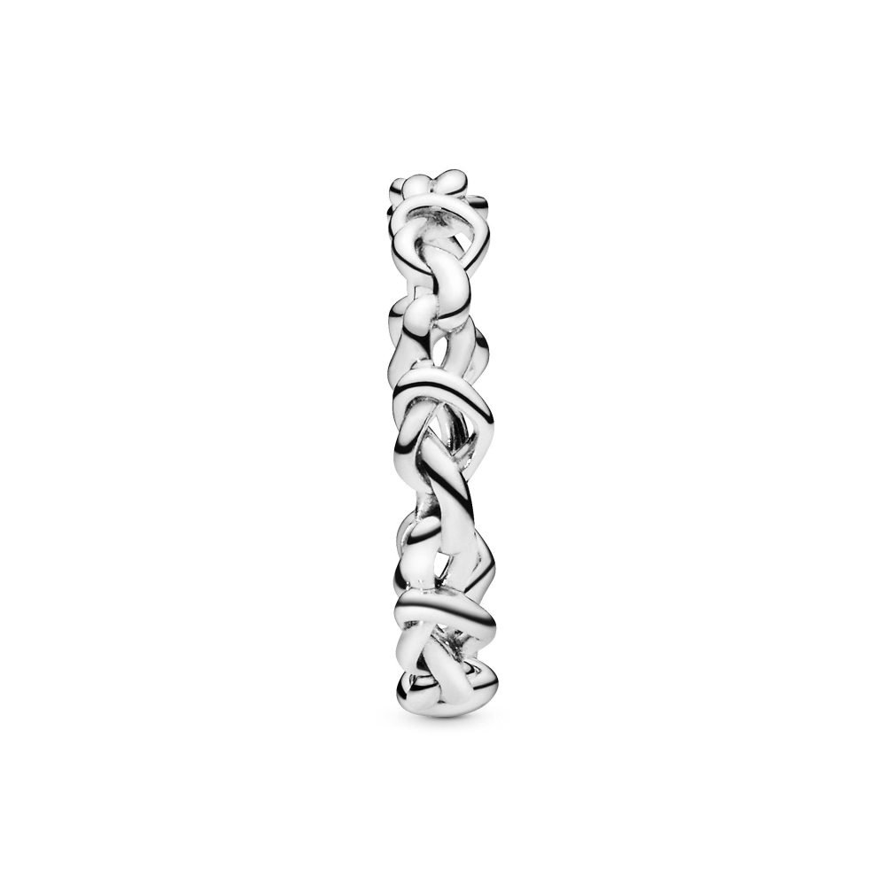 PANDORA Moments Women's Sterling Silver Knotted Hearts Ring, Size 56, With Gift Box - Image 6