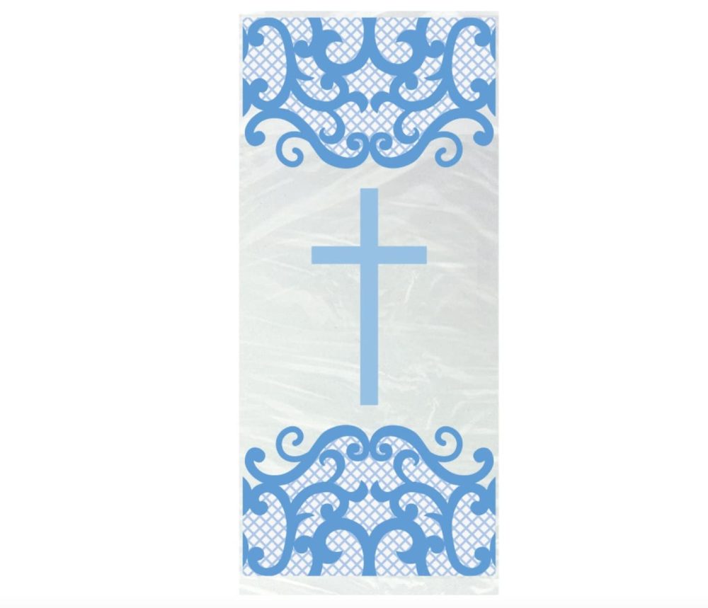 Unique 74799 Blue Cross Bags-20 Pcs Cellophane Party Bags-Fancy Pack of 20 - Image 2