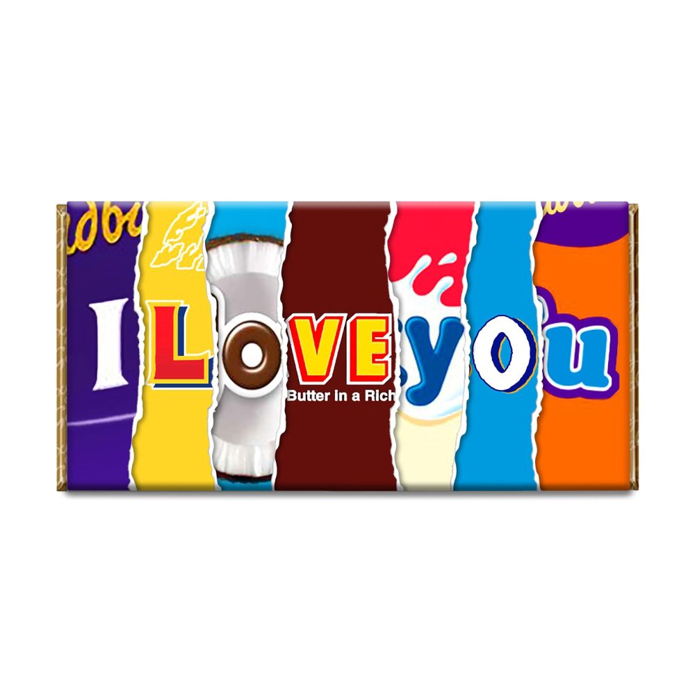 I Love You Novelty Chocolate Bar Wrapper Lovely Gift for Birthday Valentine #140 (without chocolate)