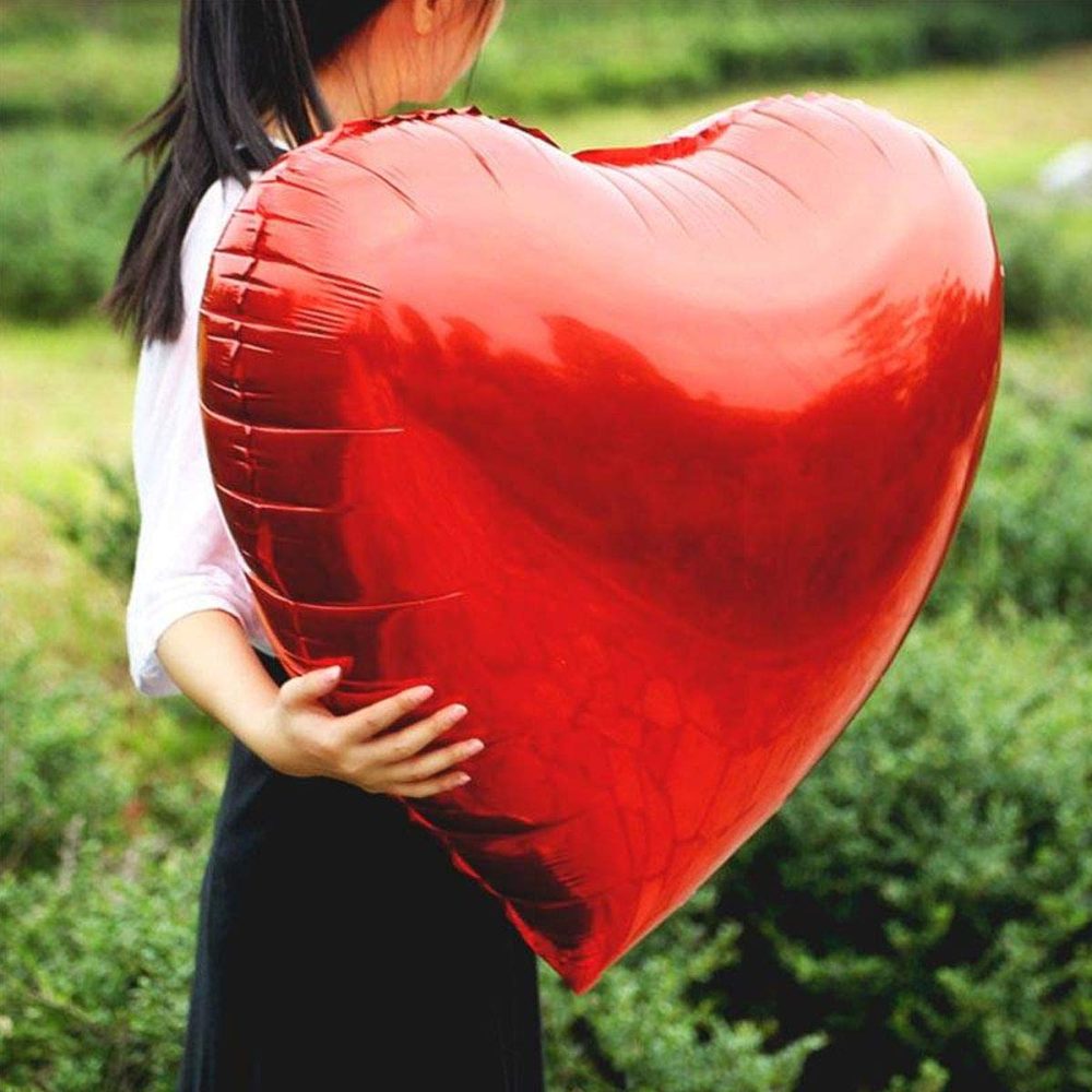 Heart Foil Balloon XXL for Helium or Air, Giant Red Heart Shaped for Romantic Decoration Wedding Proposal Valentine’s Day Decorations and Engagement Party - Image 4