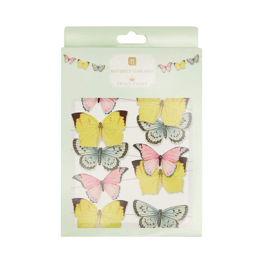 Talking Tables 5m (16ft) Small 3D Butterfly Garland Bunting | Pastel Birthday Decorations | Supplies for Kid's Party, Woodland Fairies Theme, Girls Bedroom Accessories, 5 metres - Image 7