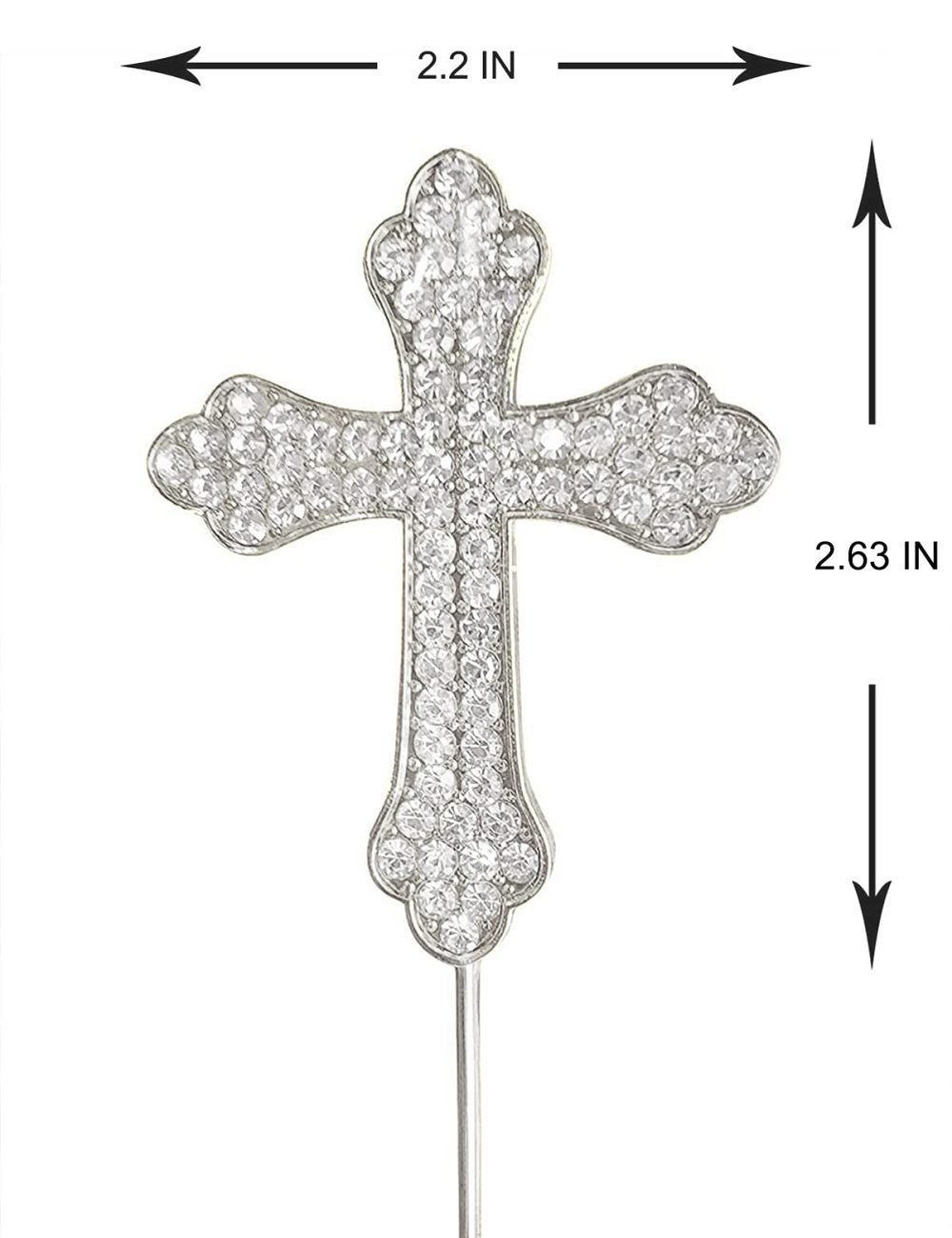 LOVENJOY Cross Rhinestone Crystal Cake Top Topper for Wedding Religious Baptism Christening First Communion Confirmation, Silver Colour (Small 2.2-inch wide) - Image 4