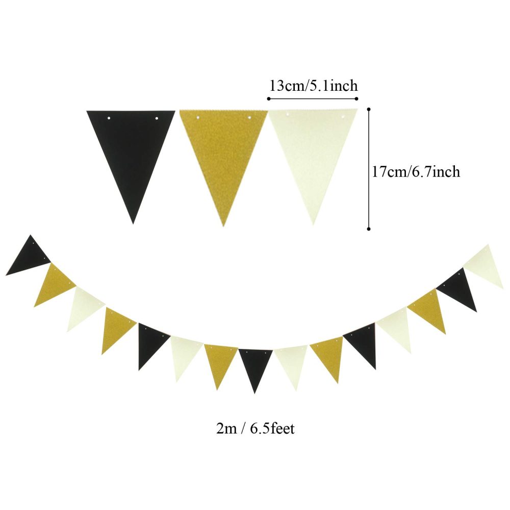 ZERODECO Graduation Decorations, Black and Gold We Are So Proud Of You Banner Paper Pompom Fan Hanging Swirls Graduation Confetti Paper Garland Party Balloons for Grad Party Decoration Supplies - Image 4