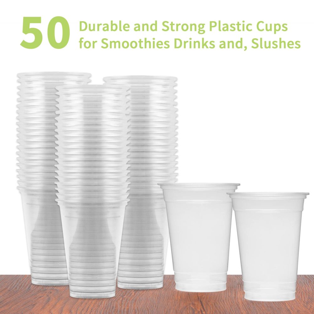 Vatzon Plastic Cups - Pack of 50 Premium Quality Disposable Cups 330 ML PET Clear Drinking Glasses for Beer, Pool Party, Picnic and BBQ - Image 7