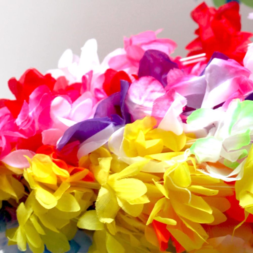 50 Pieces Hawaiian Leis Party Decorations, 50 Styles Hawaiian Leis Bulk Hawaiian Flower Necklace for Tropical Hawaiian Party Theme Beach Party Supplies Hawaiian Night Bar Luau Aloha Beach Vacation - Image 6