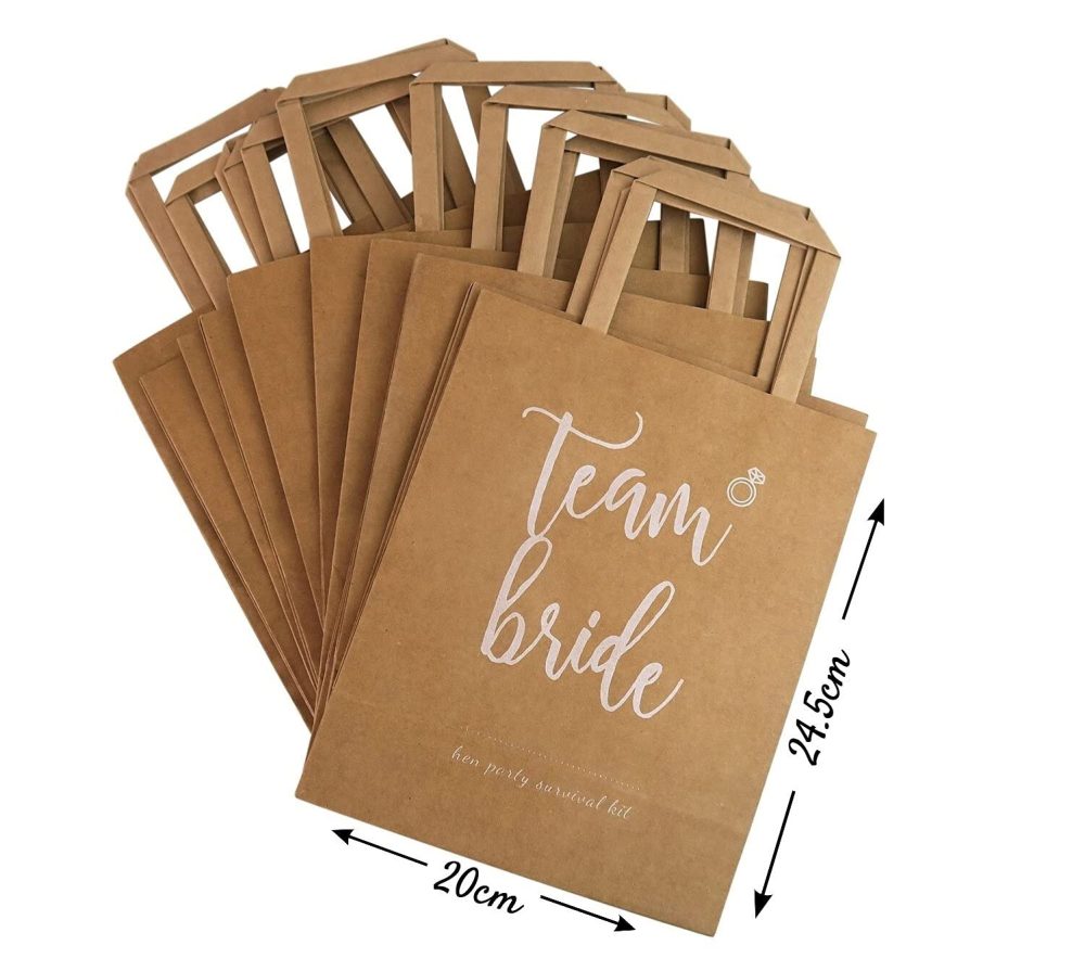 10 Hen Party Bags - Team Bride Bags, Classy Hen Party Accessories - Hen Do Bags For Favours - Image 3