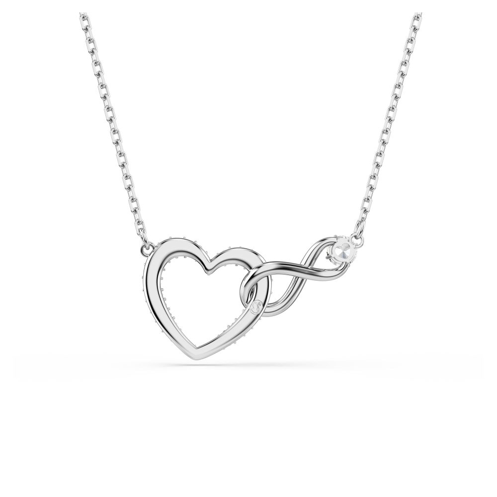 Swarovski Hyperbola Pendant Necklace, Heart and Infinity Motif with Clear Pavé Crystals in a Rhodium-Finished Setting, Part of the Hyperbola Collection - Image 2