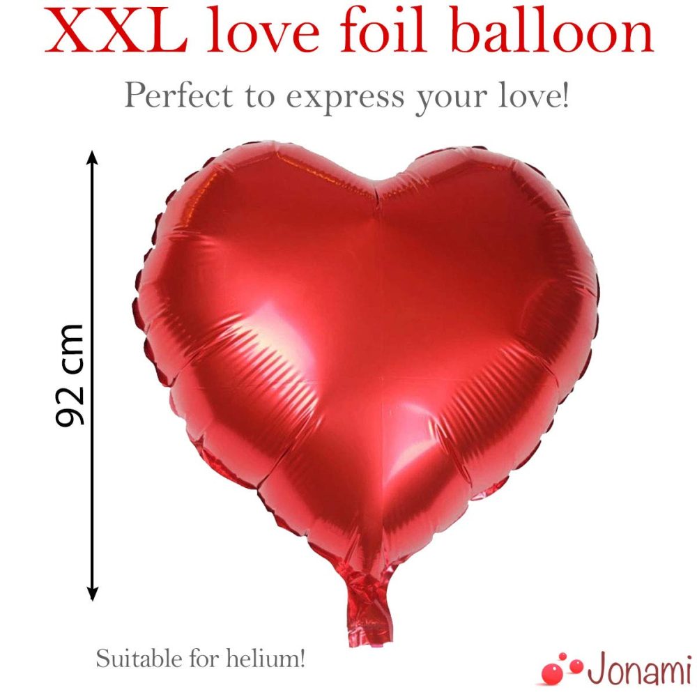 Heart Foil Balloon XXL for Helium or Air, Giant Red Heart Shaped for Romantic Decoration Wedding Proposal Valentine’s Day Decorations and Engagement Party - Image 6