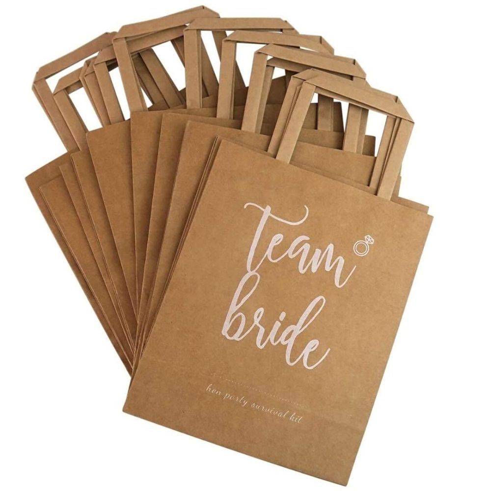 10 Hen Party Bags - Team Bride Bags, Classy Hen Party Accessories - Hen Do Bags For Favours