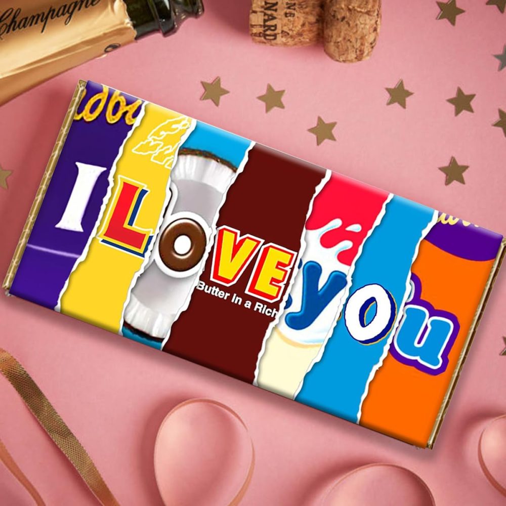 I Love You Novelty Chocolate Bar Wrapper Lovely Gift for Birthday Valentine #140 (without chocolate) - Image 2