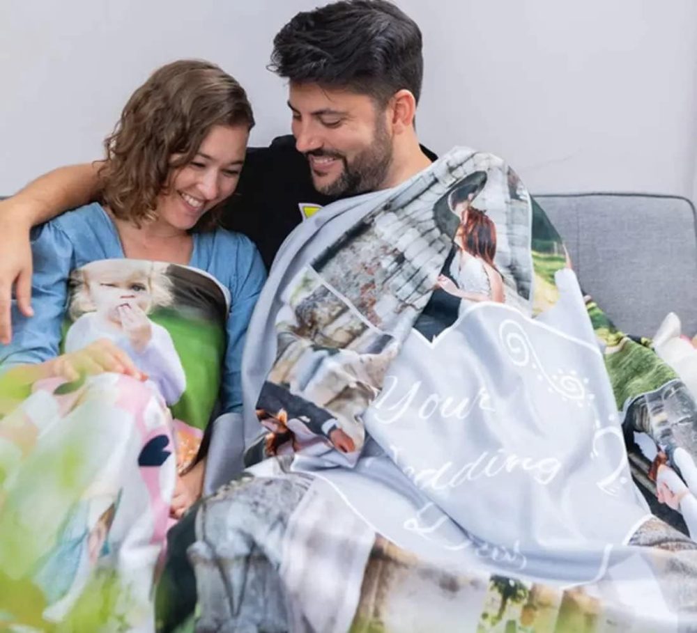 LNM Personalised Valentines Gifts for Her and Him, Personalised Blankets Adults, Customised Blankets with Photos, Custom Photo Blanket, Picture Blanket, Personalised Gifts for Women and Men - Image 2