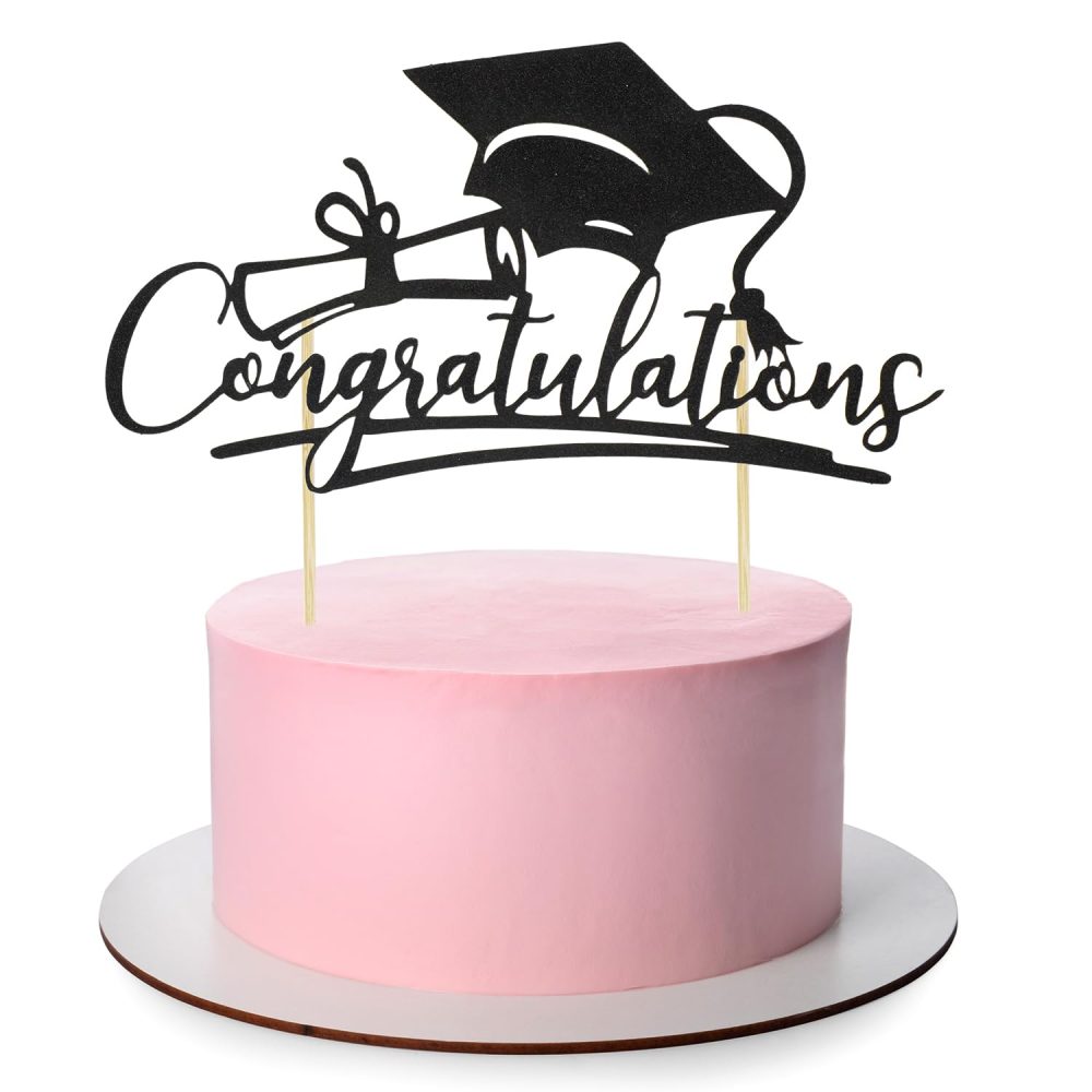 Congratulations Cake Topper Graduation Decorations, Congrats Grad Cake Decor, 2024 High School/College/Senior Graduation Decorations Supplies, Class of 2024 Happy Graduation A6-BYDDCP