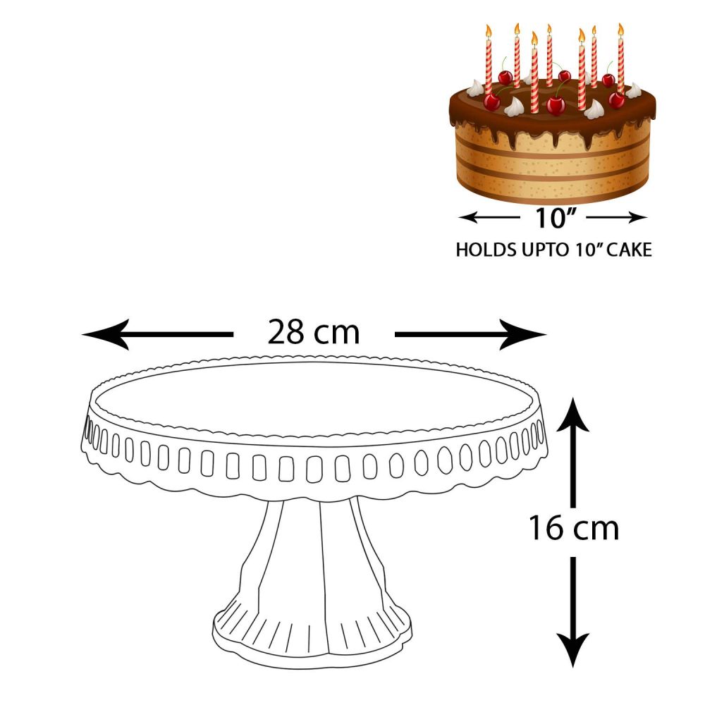 White Plastic Traditional Desserts Cake Stand Plate Display - Image 2