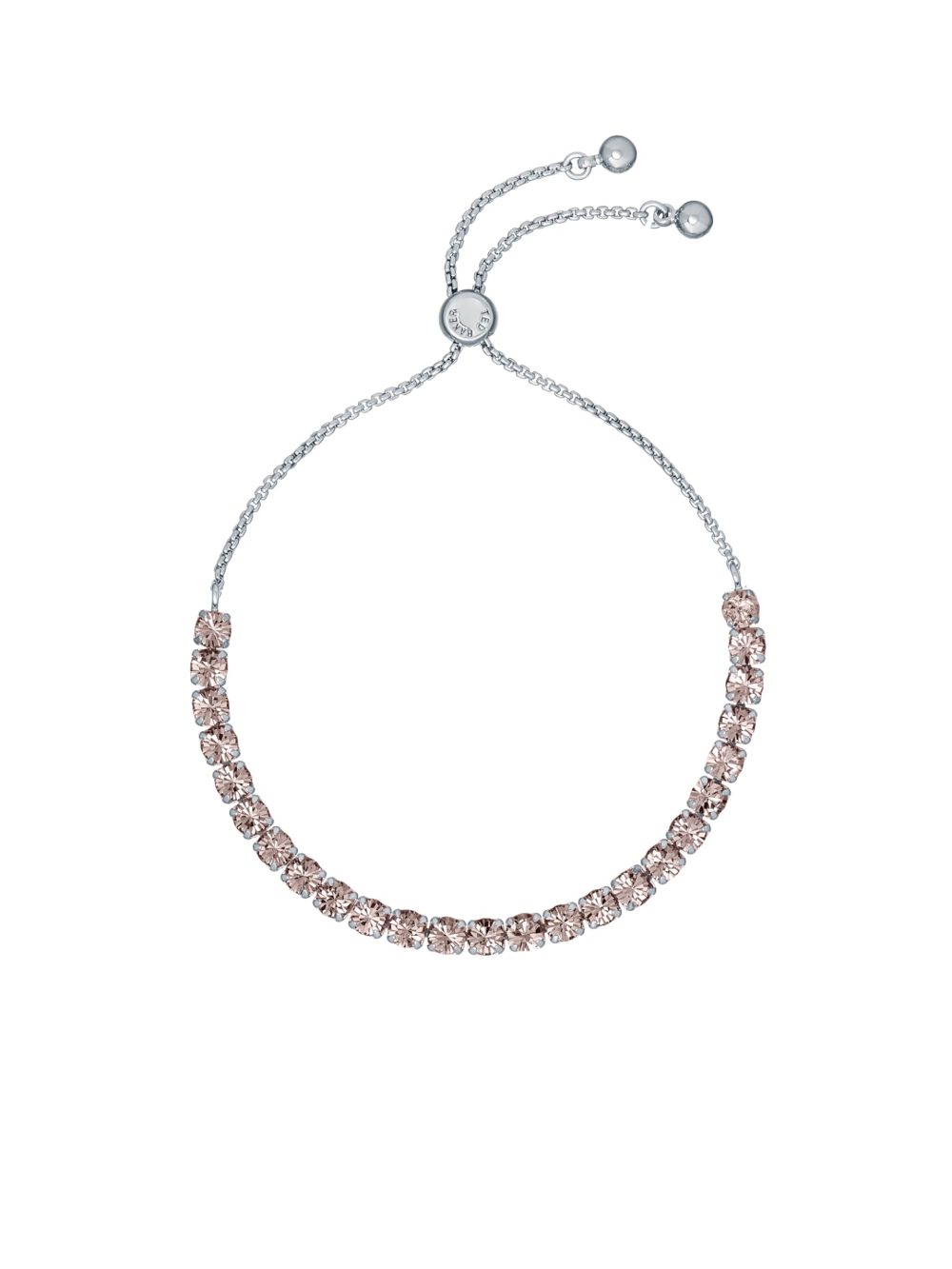 Ted Baker Melrah Crystal Adjustable Tennis Bracelet For Women (Silver/Vintage Rose Crystal)