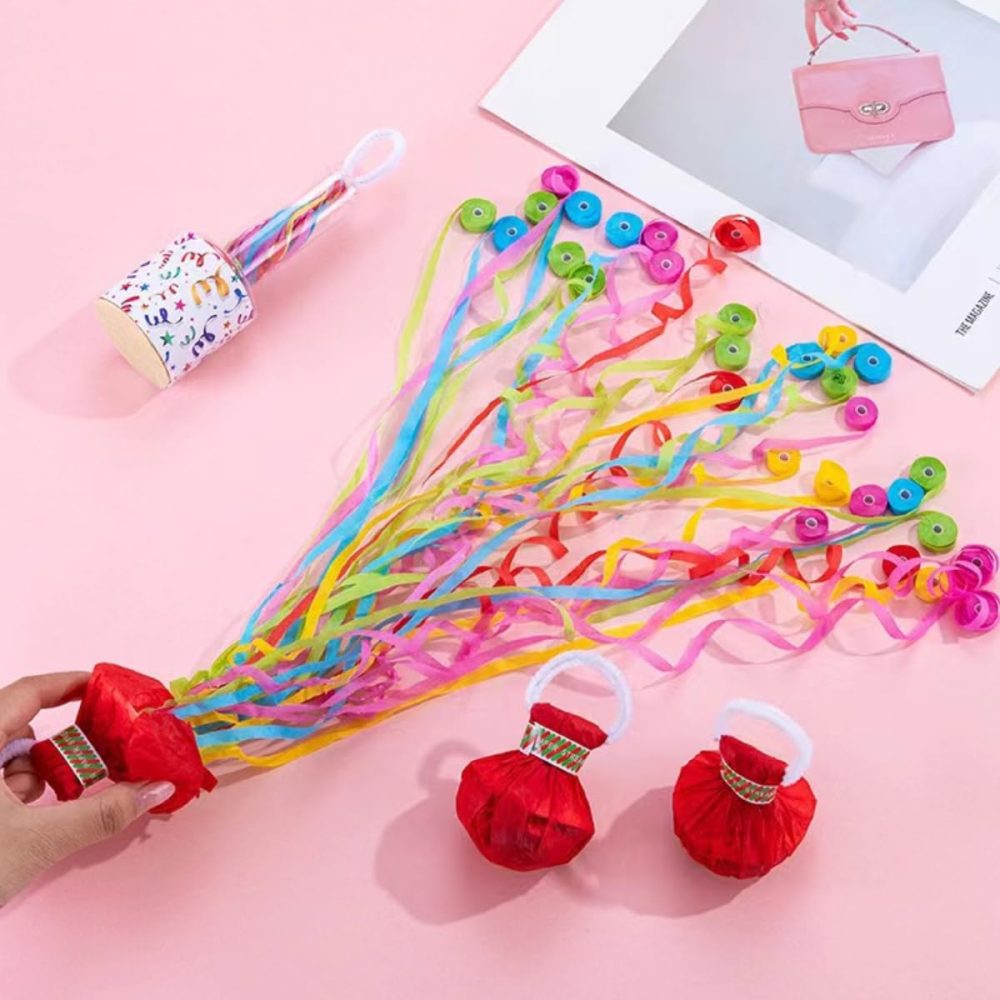 KARLOR Streamers for Throwing, 10 Pcs Streamers Poppers Colorful Hand Throw Streamers No Mess Confetti Wedding Party Colorful Streamers Bombs Hand-Throw Streamers for Birthday Carnival - Image 7