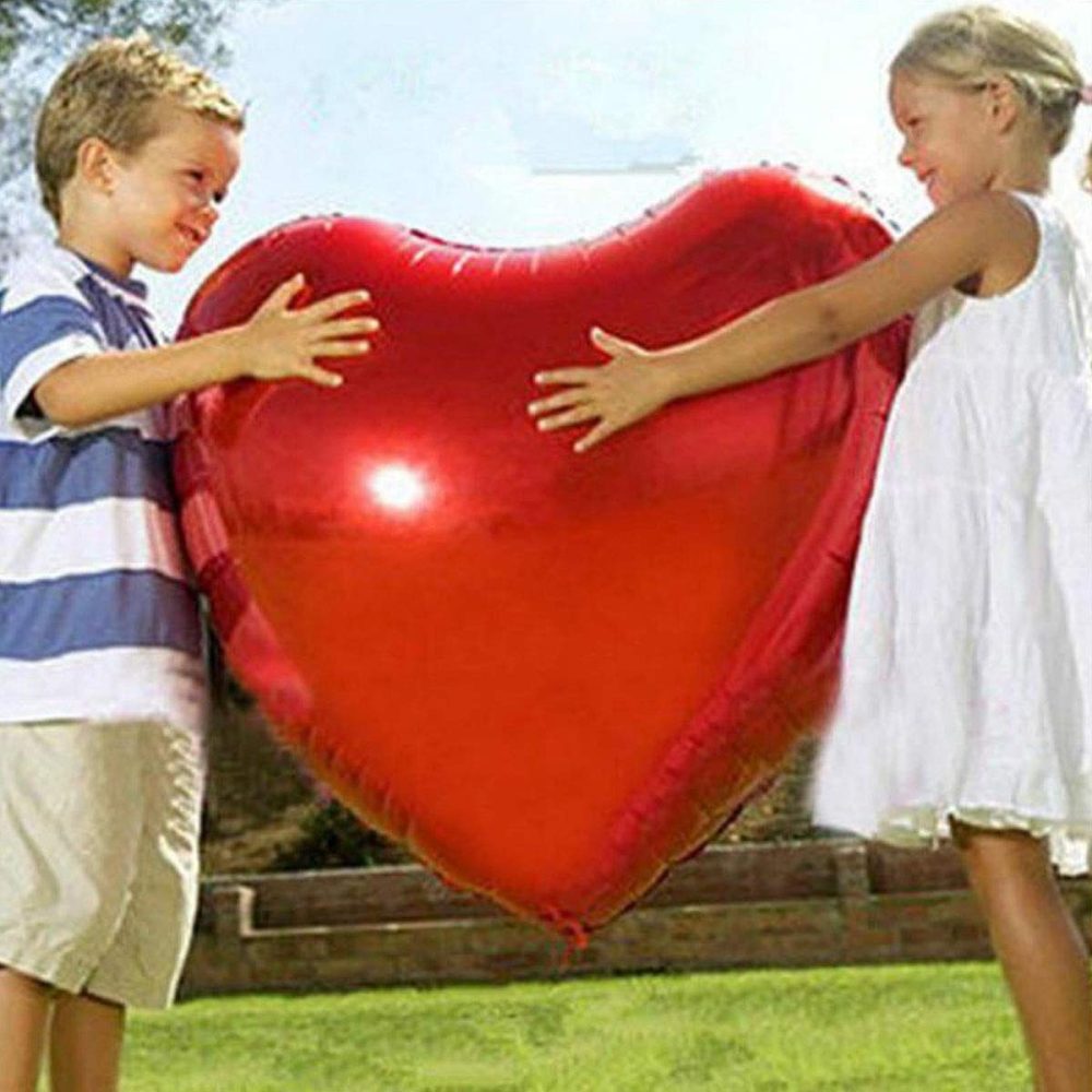 Heart Foil Balloon XXL for Helium or Air, Giant Red Heart Shaped for Romantic Decoration Wedding Proposal Valentine’s Day Decorations and Engagement Party