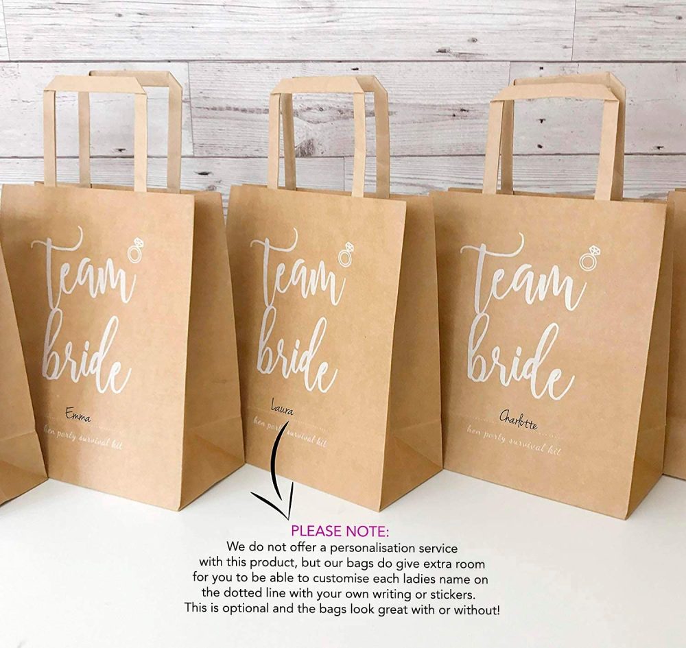 10 Hen Party Bags - Team Bride Bags, Classy Hen Party Accessories - Hen Do Bags For Favours - Image 4