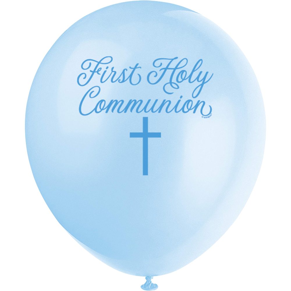 Fancy Blue Cross First Holy Communion Latex Balloons (30cm) - Vibrant & Elegant Celebration Decorations for a Memorable Event - 8ct - Image 4