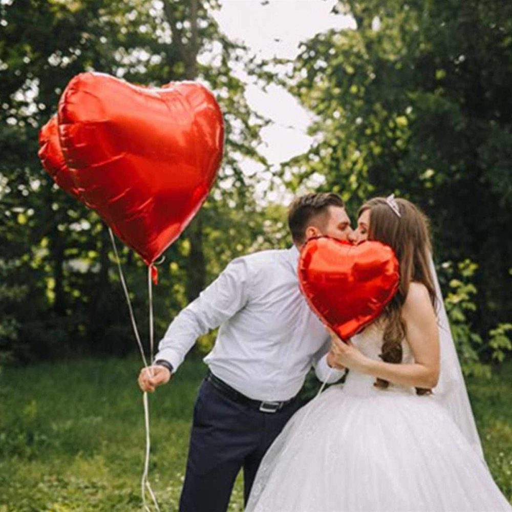 Heart Foil Balloon XXL for Helium or Air, Giant Red Heart Shaped for Romantic Decoration Wedding Proposal Valentine’s Day Decorations and Engagement Party - Image 3