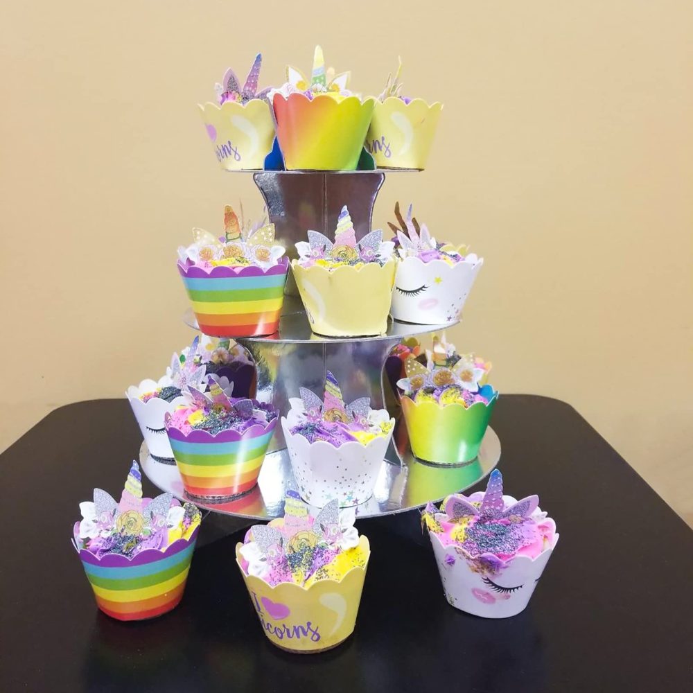 WUWEOT 4 Pack Round Cardboard Cupcake Stand, 3-Tier Silver Cupcake Holder Dessert Tower for 24 Cupcakes, Perfect for Wedding, Birthday Party, Baby Shower and Graduation - Image 6