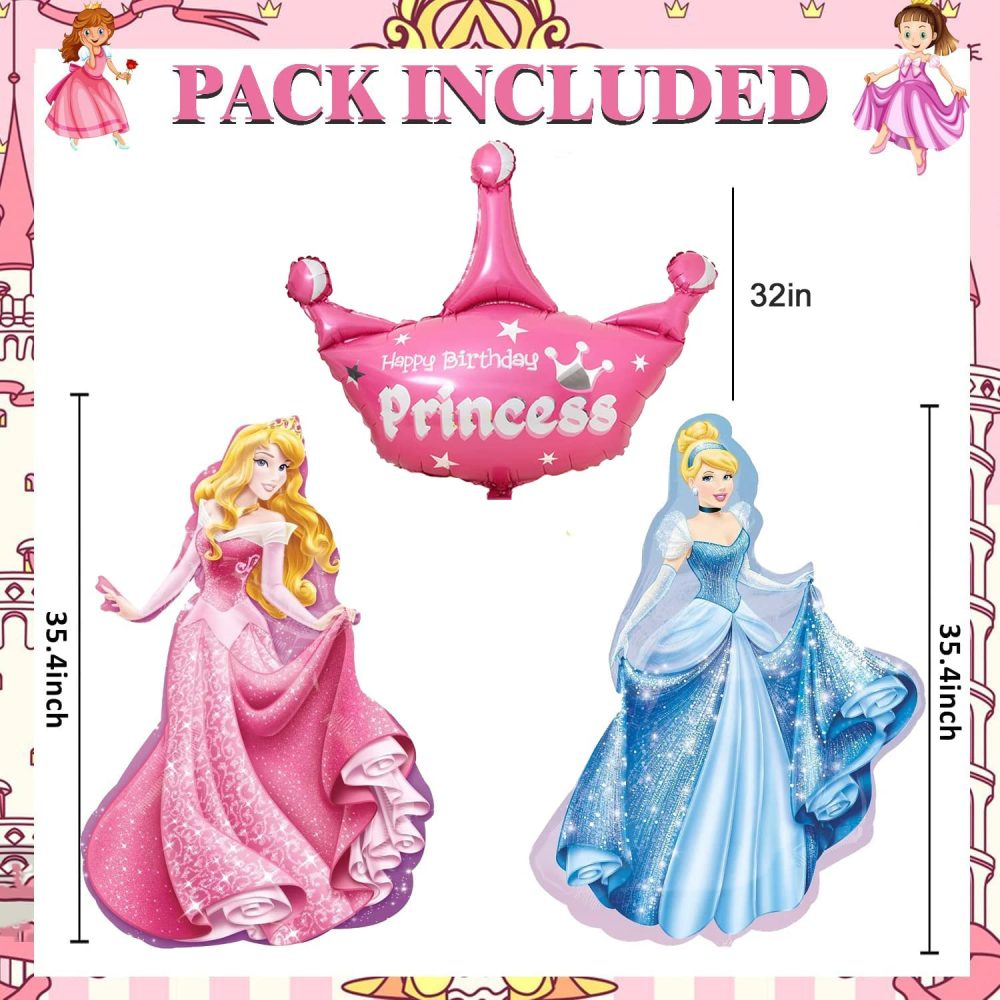 Princess Balloons Princess Birthday Party Decorations Princess Foil Balloons For Girl’s Birthday Baby Shower Princess Themed Party Decorations - Image 5