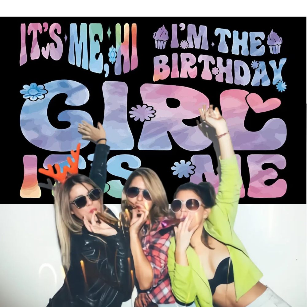 Music Theme Birthday Party Banner - 'Its Me Hi Im The Birthday Girl Its Me' Backdrop for Singer Party Decorations, Girls Birthday Party Supplies - Image 5